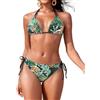Svanco Costume Donna Due Pezzi Bikini Triangolo - Legame al Collo, Braghe Regolabili, Schiena Nuda e Imbottito, Perfetto per Mare