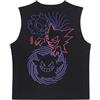 Dolly Noire Pokémon Gastly Evolution Zipped Gilet Ricamato, Nero - Gilet in Cotone Misto, Collezione Ufficiale (IT, Testo, L, Regular, Regular)