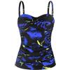 Ocean Blues Top da Tankini Donna Controllo Pancia Arricciato, Solo Top