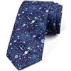 Loussiesd, cravatta Galaxy con stampa Universo Nuvola Galaxy Glitter Spara Stella Albero, cravatta decorativa multicolore e stretta per ufficio o eventi formali, blu/nero, 145x8cm