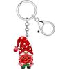 LONYOO Portachiavi in acrilico con gnomi di San Valentino, regali per donne, portachiavi di San Valentino, accessori per San Valentino, regali per lei, Rosso, Medium