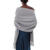 PIOYMEYA Sciarpa Scialle Donna Invernale Stola Grigio Chiaro Spaosa Sciarpe Foulard Pashmina Elegante Cerimonia