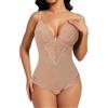 SHAPERIN Donna Body Modellante Pizzo Body Contenitivo Pancia Piatta Perizoma Shapewear Bodysuit Scollo a V