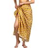 Arayna Donna Costume da Bagno Lungo Sarong Beach Wrap Cover Up Puro Cotone Stampato - Marigold Yellow, Taglia Unica