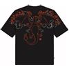 Dolly Noire Pokémon Maglietta Charizard Over Kimono, Nero - Unisex, Maglietta 100% Cotone, Collezione Ufficiale (IT, Testo, S, Regular, Regular)