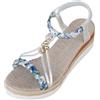 Generico Sandali Gioiello,Sandalo Donna Estivo con Zeppa Sandali Gioiello Bohémien Strass Comodi Eleganti Open Toe Leggero Comode Traspirante Casual per mare e Spiaggia Morbida Ciabatte