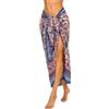 FIKIMOS 100% cotone stampa blocco sarong costume da bagno avvolgente lungo donna abbigliamento tessuto (185,4 x 111,8 cm)