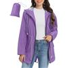 UMIPUBO Giacca Impermeabile Donna Leggera Giacca Antipioggia Antivento Lungo Trench Con cappuccio Traspirante Giacca a Vento Raincoat per All'aperto Campeggio Trekking