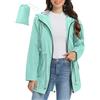 UMIPUBO Giacca Impermeabile Donna Leggera Giacca Antipioggia Antivento Lungo Trench Con cappuccio Traspirante Giacca a Vento Raincoat per All'aperto Campeggio Trekking