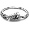 Wasise Braccialetto con drago, bracciale da uomo in argento, braccialetto gotico, regalo per uomo, design retrò a forma di testa di drago, drago vichingo cubano, gioielli punk regalo per San Valentino