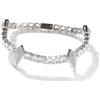 VAKTWPDLY Elegante bracciale tennis multicolore da 4 mm con denti e artigli per donna - Gioiello in zirconi placcato oro 18 carati, collana girocollo a catena tennis in stile hip hop per uomo e donna