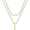 PROSTEEL Collana Uomo Donna Ciondolo Barra, Size L, Oro, in Acciaio Inox Impermeabile e Antiallergico, Design Minimal, Catena a Serpente 41CM