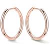 Bestyle Orecchini Cerchio Argento 925 Donna Oro/Argento Anallergici Leggeri | Piccoli Orecchini Cerchio Oro Placcato 14K alla Moda, Larghezza 8/10/12/14/16/18/20 mm, Regalo per Ragazze Donne Mamma