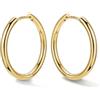 Bestyle Orecchini Cerchio Argento 925 Donna Oro/Argento Anallergici Leggeri | Piccoli Orecchini Cerchio Oro Placcato 14K alla Moda, Larghezza 8/10/12/14/16/18/20 mm, Regalo per Ragazze Donne Mamma