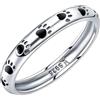 Gatuida Anello Coppia in Argento Impronta di Zampa Animale Domestico, Accessorio Semplice alla Moda per Uomo e Donna, per Feste in Costume
