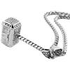 HZMAN Collana in acciaio inox con ciondolo a forma di martello di Thor, per uomo e donna, catenina da 55,8 cm + 5,, 4.3 x 1.8 cm (Pendant), 24 inches (Chain), Acciaio inossidabile, Non pietra preziosa