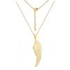 Belachick Retro Collana Uomo Donna Gioielli Ciondolo Pendente Necklace Collana Con Ciondolo Ala D'Angelo Alla, Catena A Mezze Ali, Hip-Hop Per Donna Uomo Color Oro