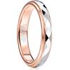 TUNGSTORY Anello da Uomo in Tungsteno, Fede Nuziale, Oro Rosa, 4mm, Sfaccettature a Rombo, Anello di Fidanzamento a Rombo, Vestibilità Comoda, Lucido, Anello dell'amicizia Taglia 21.5