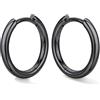 Bestyle Orecchini Cerchio Argento 925 Donna Oro/Argento Anallergici Leggeri | Piccoli Orecchini Cerchio Oro Placcato 14K alla Moda, Larghezza 8/10/12/14/16/18/20 mm, Regalo per Ragazze Donne Mamma