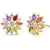 VONSSY Orecchini a forma di fiocco di neve colorati, orecchini a lobo pendenti, pendenti a goccia in oro rosa con zirconia, cristallo, granato multi-gemelli, ametista, morganite, peridoto, strass