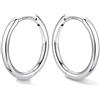Bestyle Orecchini Cerchio Argento 925 Donna Oro/Argento Anallergici Leggeri | Piccoli Orecchini Cerchio Oro Placcato 14K alla Moda, Larghezza 8/10/12/14/16/18/20 mm, Regalo per Ragazze Donne Mamma