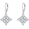JERWLI Orecchini con nodo di strega in argento sterling, con nodo magico, con pietra di luna, gioielli a croce celtica per donne e ragazze, Non conosciuto