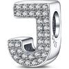 LaMenars Charms con lettere dalla A alla Z, perline in argento sterling 925, adatte a bracciali con zirconi 5A, regali di gioielli di compleanno per donne e ragazze