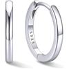 U7 SILVERCUTE Orecchini Uomo Donna Argento 925 a Cerchio Piccolo 8/10/12mm | Orecchini cerchio argento 925 4 colori; struttura robusta e ipoallergenico; ideale per uso quotidiano, regalo per donna uomo
