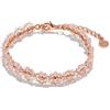 Vestopazzo, Bracciale Oro Rosa e Rame, Fiori di Cristalli, Chiusura Regolabile Moschettone, Nickel Tested, MRG2021