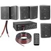 Compaq KIT AUDIO FILODIFFUSIONE BLUETOOTH CON 4 O 6 CASSE AUDIO DA PARETE COMPLETE DI STAFFE (6 CASSE NERE)