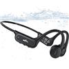Guudsoud Cuffie da nuoto a conduzione ossea IP68 impermeabili, Bluetooth 6.1 e MP3, due modalità con lettore MP3, memoria da 32 GB, auricolari sportivi wireless open ear subacquei per corsa, ciclismo, fitness