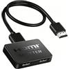 Quonex Splitter HDMI 1 in 2 uscite 4K 3D, Splitter HDMI 1080P, maschio a femmina, supporta 4K@60Hz e HDCP 2.2, Splitter HDMI a doppia uscita per TV, console PS4/PS5, Xbox, lettore Blu-Ray, Monitor