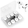 MXTIMWAN 4 Paia Ricambio per Gommini Airpods Pro/Pro 2,Silicone Gommini Cuffie,Auricolari in Silicone per Airpods Pro,Custodia per Trasporto + 1 Penna per La Pulizia Inclusa (XS/S/M/L)