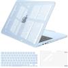 MOSISO Custodia Compatibile con MacBook Air 13 Cover M5 M4 M3 M2 2026-2022 | Copritastiera&Pellicola&Glitter Case per MacBook Air 13,6 pollici A3449 A3240 A3113 A2681 2025 2024, Azzurro Cielo