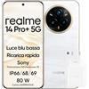 realme 14 Pro+ 5G Smartphone Android, Schermo 6,83 120 Hz, Fotocamera Sony IMX896 con OIS, Batteria 5260 mAh, 8+256 GB, IP69, Design alla moda con colori cangianti, (con adattatore) Bianco