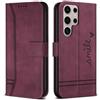 Bravoday Cover per Samsung Galaxy S24 Ultra/Galaxy S24 Ultra, Flip Custodia in Pelle PU con Slot per Schede, Portafoglio Custodia per Galaxy S24 Ultra/Galaxy S24 Ultra, Vino Rosso