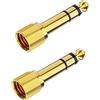 YUEYUEKE Adattatore jack da 6,35 mm a jack da 3,5 mm, adattatore jack per cuffie stereo, adattatore jack Aux per audio mixer/pianoforte elettronico/tastiera, 2 pezzi