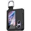 COQUE Custodia per Oppo Find N2 Flip, Custodia sottile per telefono con anello con cordino in seta con supporto video ad anello, Custodia pieghevole per Oppo Find N2 Flip-Nero