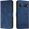 Bravoday Cover per Google Pixel 7 PRO, Flip Custodia in Pelle PU Portafoglio Custodia per Google Pixel 7 PRO, con Slot per Schede, Blu