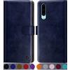 SUANPOT Cover per Huawei P30 Blocco RFID Portafoglio Slot CarteSupporto Cellulare Magnetica custodia Pelle Sintetica Cover per Huawei P30 Blu