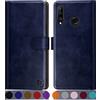 SUANPOT Cover per Huawei P30 Lite Blocco RFID Portafoglio Slot CarteSupporto Cellulare Magnetica custodia Pelle Sintetica Cover per Huawei P30 Lite Blu