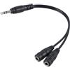 Kalttoy Cavo adattatore audio stereo da 3,5 mm, 1 maschio a 2 femmine, un punto e due jack