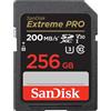 SANDISK Extreme PRO 256 GB scheda SDXC (SD Card, V30, UHS-I, Velocità fino a 200 MB/s, SANDISK QuickFlow Tecnologia, V30, UHS-I, Class 10, U3, software di recupero file RescuePro Deluxe)