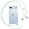 Pnakqil Cover per iPhone Air con Cordino, Trasparente Custodia con Laccio Tracolla Cellulare Girocollo Collana Protettiva per iPhone 17 Air 6,5 Pollic, Verde