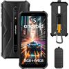 Ulefone Armor X12 Pro Android 15 Telefoni Portatile Infrangibile, 8GB+64GB/SD 256GB, Rugged smartphone,8MP+13 MP, 5.45 pollice Batteria 4860 mAh, 4G Dual SIM/NFC/GPS/IP69K Nero