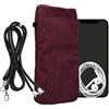 kwmobile Custodia Velluto a Coste con Chiusura Magnetica per Smartphone XXL - 7 - Portacellulare Tracolla - Borsa Porta Cellulare da Collo Universale