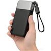 NOBIS Power Bank 20000mAh 45W, Cavo USB-C Rimovibile, per Phone 17 S25 Pad | Caricatore Portatile PD/PPS/QC, 2 USB-C (In/Out) e 2 USB-A, Display Digitale, per lavoro, viaggi e campeggio