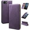 SUANDUCK per iPhone 16e 6.1 Custodia Flip Pelle Magnetica Alta Qualità, Slot Carte Blocco RFID, Supporto Regolabile, Protezione Anticaduta 360°, Compatibile con Apple 16e, Viola