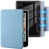 E NET-CASE Custodia magnetica staccabile per eReader Kobo Clara Colour (2024)/Clara BW(2024)/2E(2022) da 6, retro ultra trasparente, facile da staccare e attaccare, spegnimento automatico (celeste)