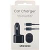 LEOM Caricabatteria da auto veloce per Samsung Super Fast Dual Car Charger (45W+15W) Dual Ports USB-C e USB-A - Nero - EP-L5300XBEGWW
